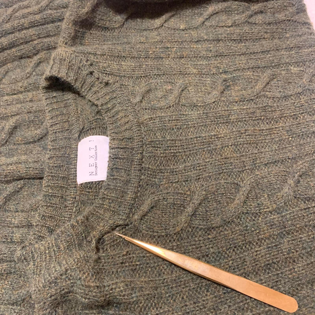 Next Designer Collection Women's Size M Wool Sweater Olive Green Shetland