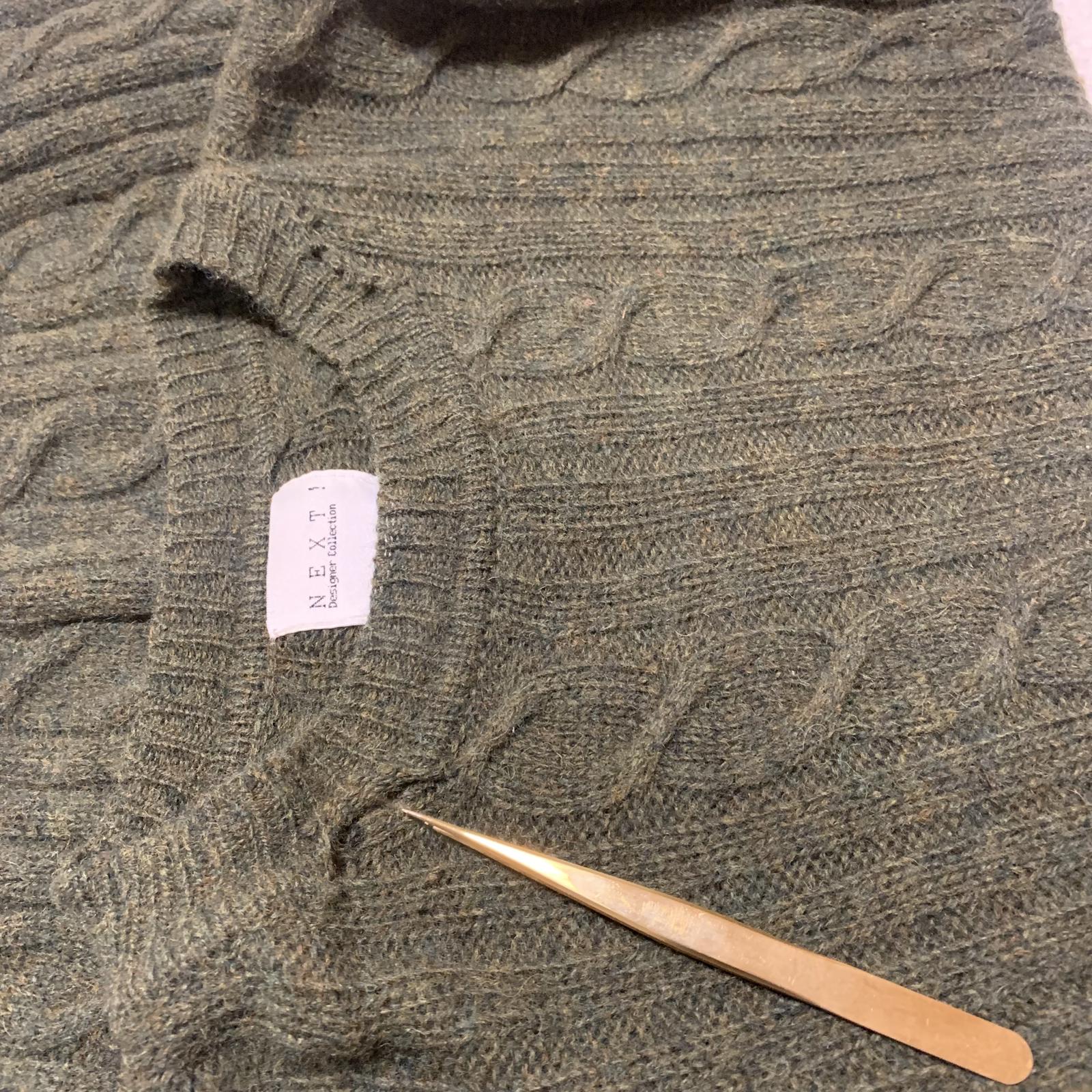 Next Designer Collection Women's Size M Wool Sweater Olive Green Shetland