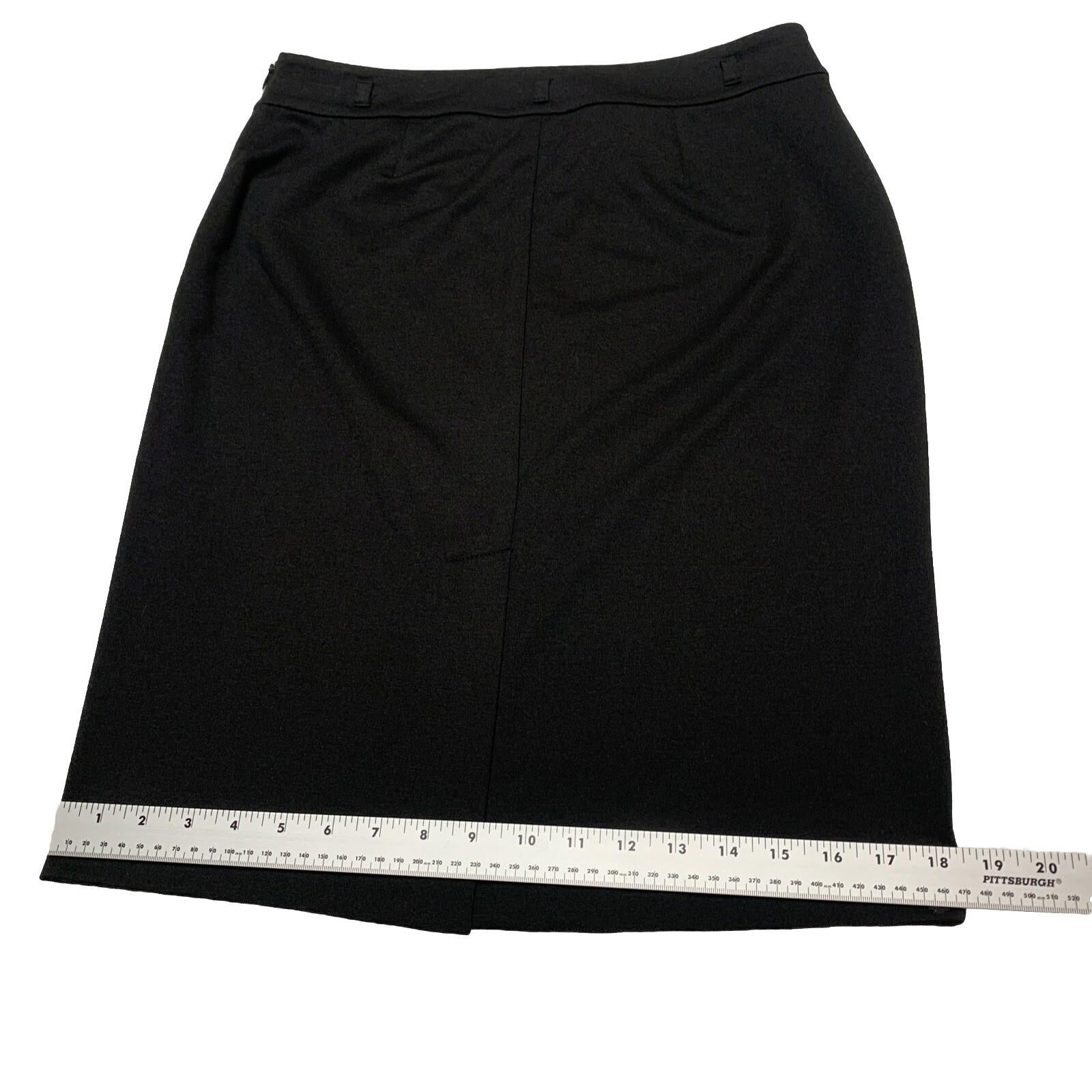Chaps Women’s Size 8 Black Stretch Belt Loops Pencil Skirt Knee Length Side Zip
