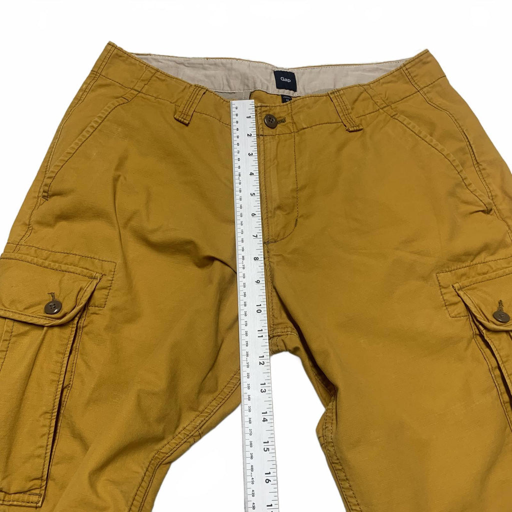 Gap Men's Sz 32 Yellow Cargo Shorts Casual Comfort W33 Gold