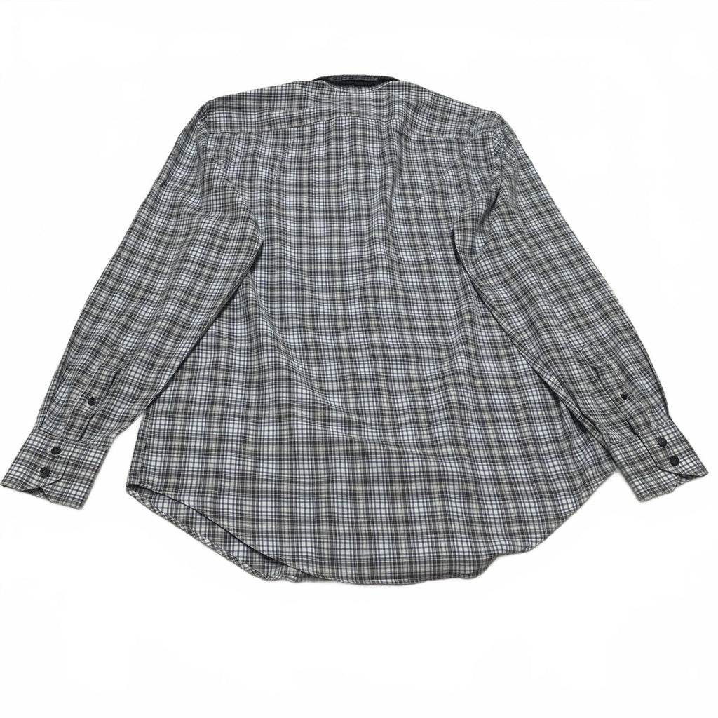 Maker Company Mens Size Large Black Gray Classic Plaid Shirt
