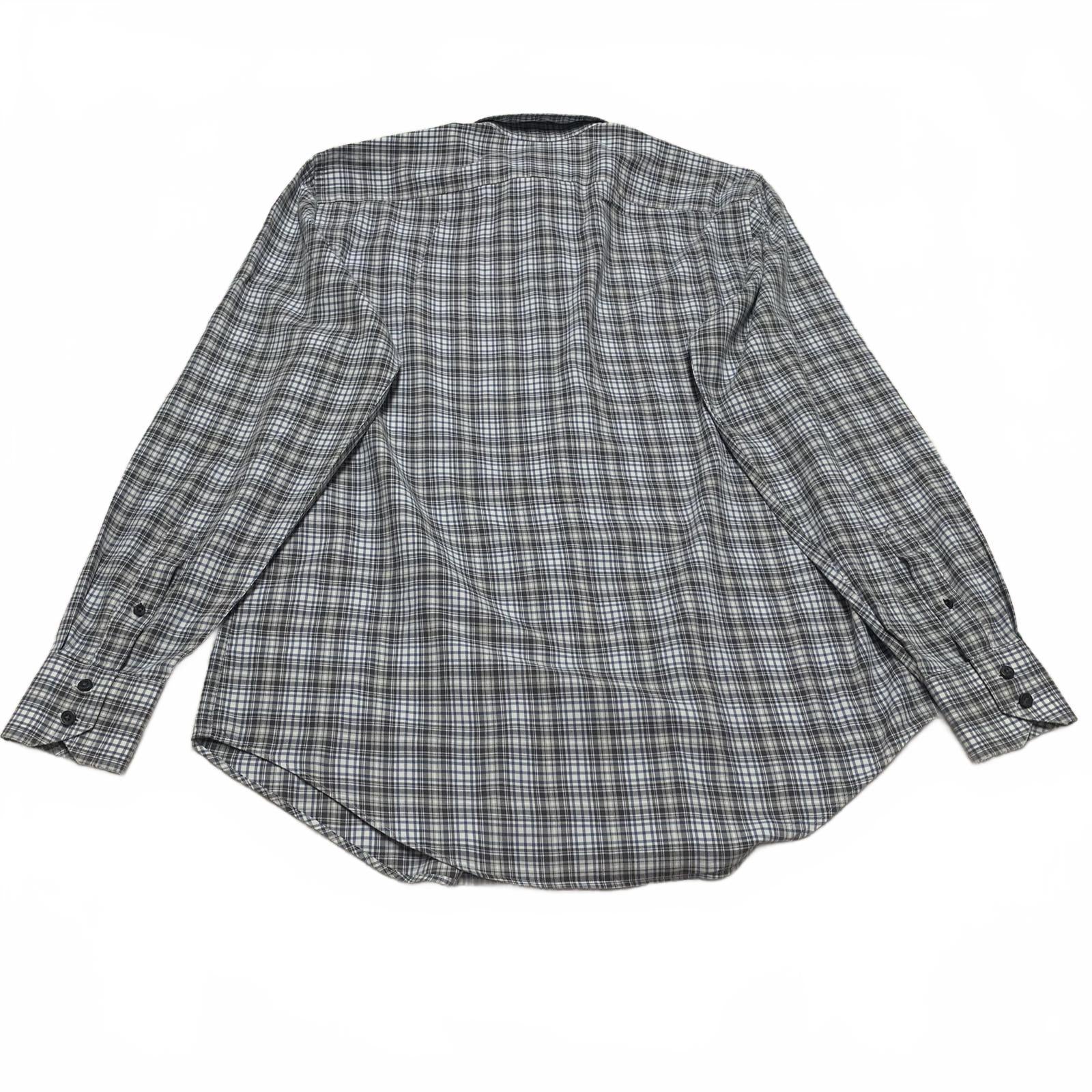 Maker Company Mens Size Large Black Gray Classic Plaid Shirt