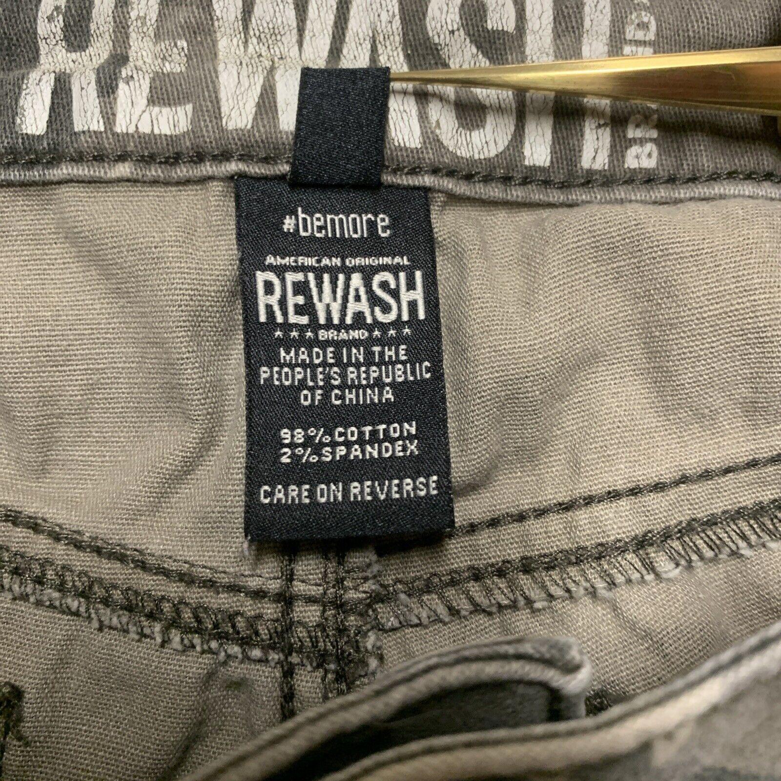 Rewash Brand Junior's Size 7/28 Olive Green Camo Print Straight Leg Pants
