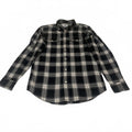 Old Navy Men's Button Shirt Size S Petite Stone Black White Plaid Casual Cotton