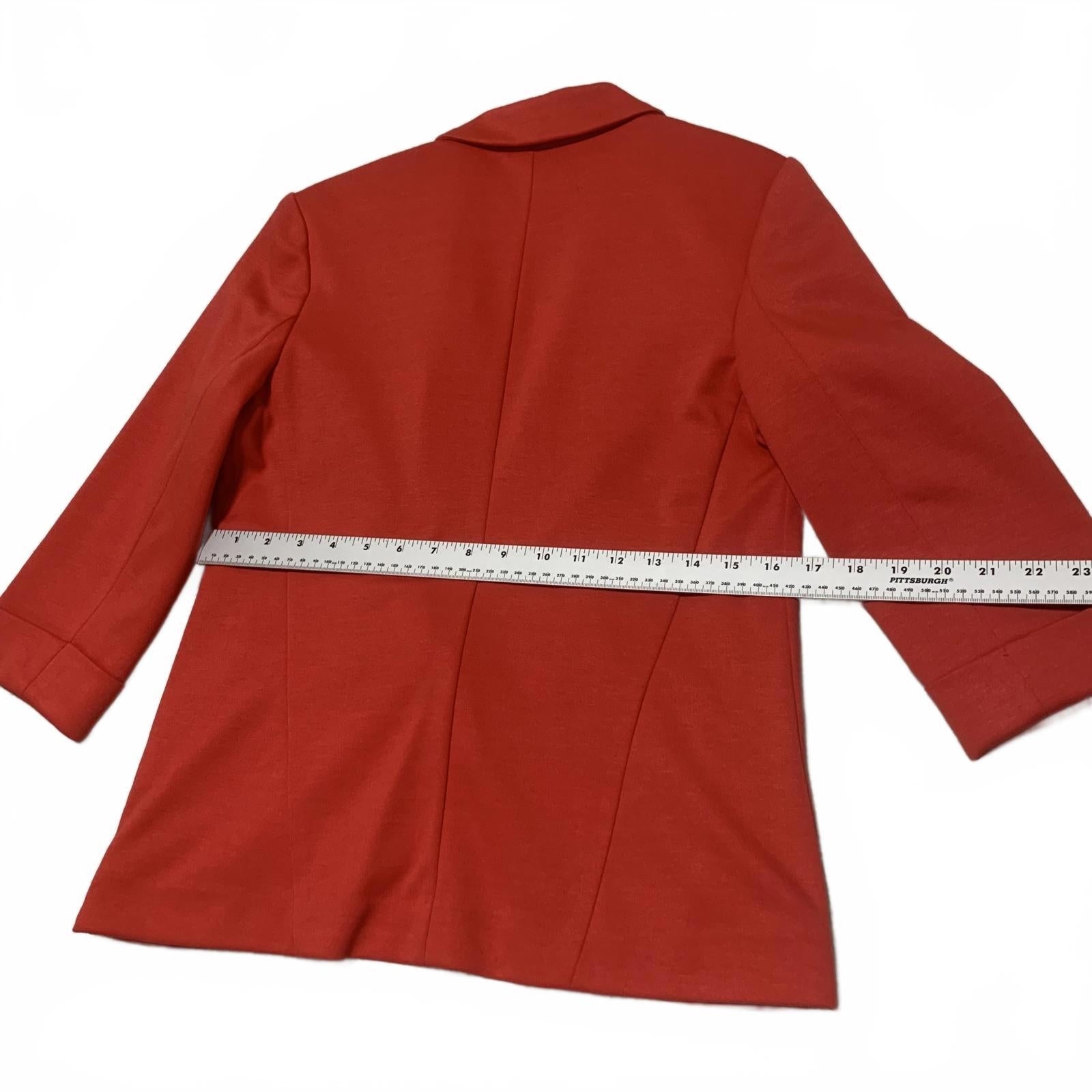 LC Lauren Conrad Women's Red Blazer Size 8 Open Front 3/4 Sleeve Stretch Jacket
