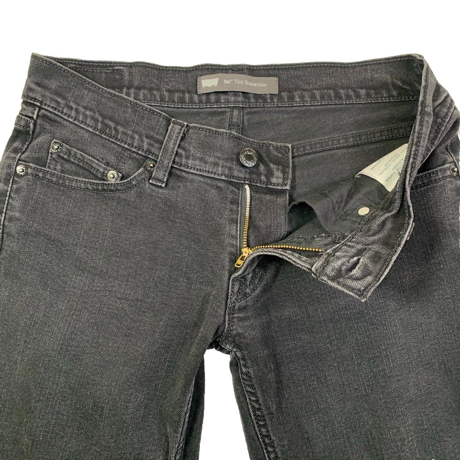 Levis 524 Jeans Girls 5 S/C Black Super low Skinny  Stretch