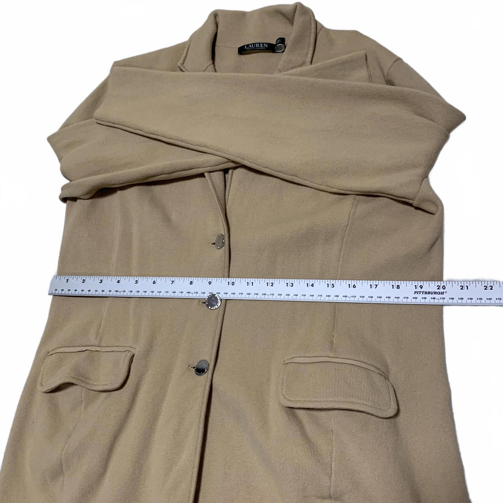 Lauren Ralph Lauren Women's Size XL Beige Blazer Jacket  Modern Lightweight