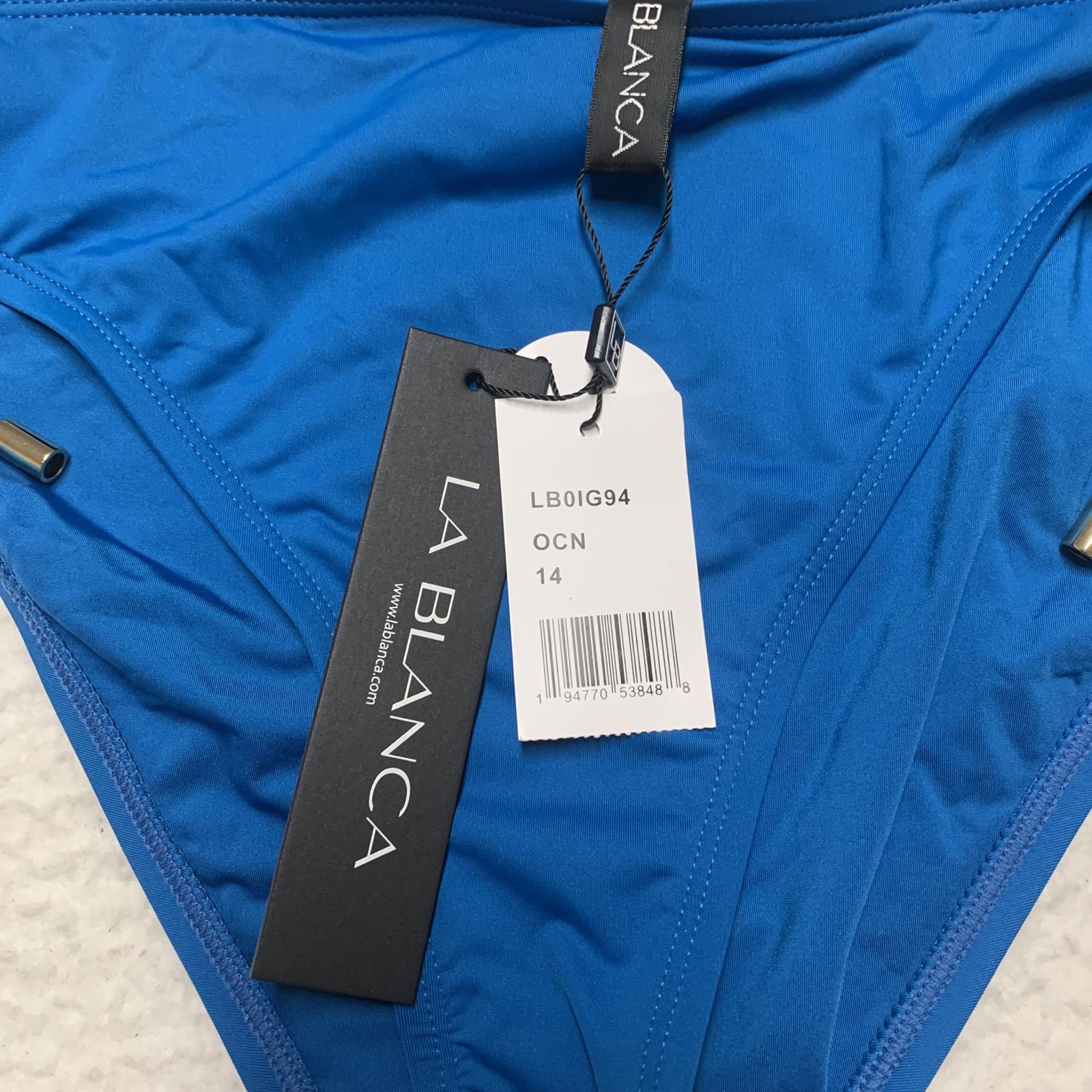 La Blanca Women's Sz 14 UPF 50+ Adjustable Swim Bottom Turquoise  Blue