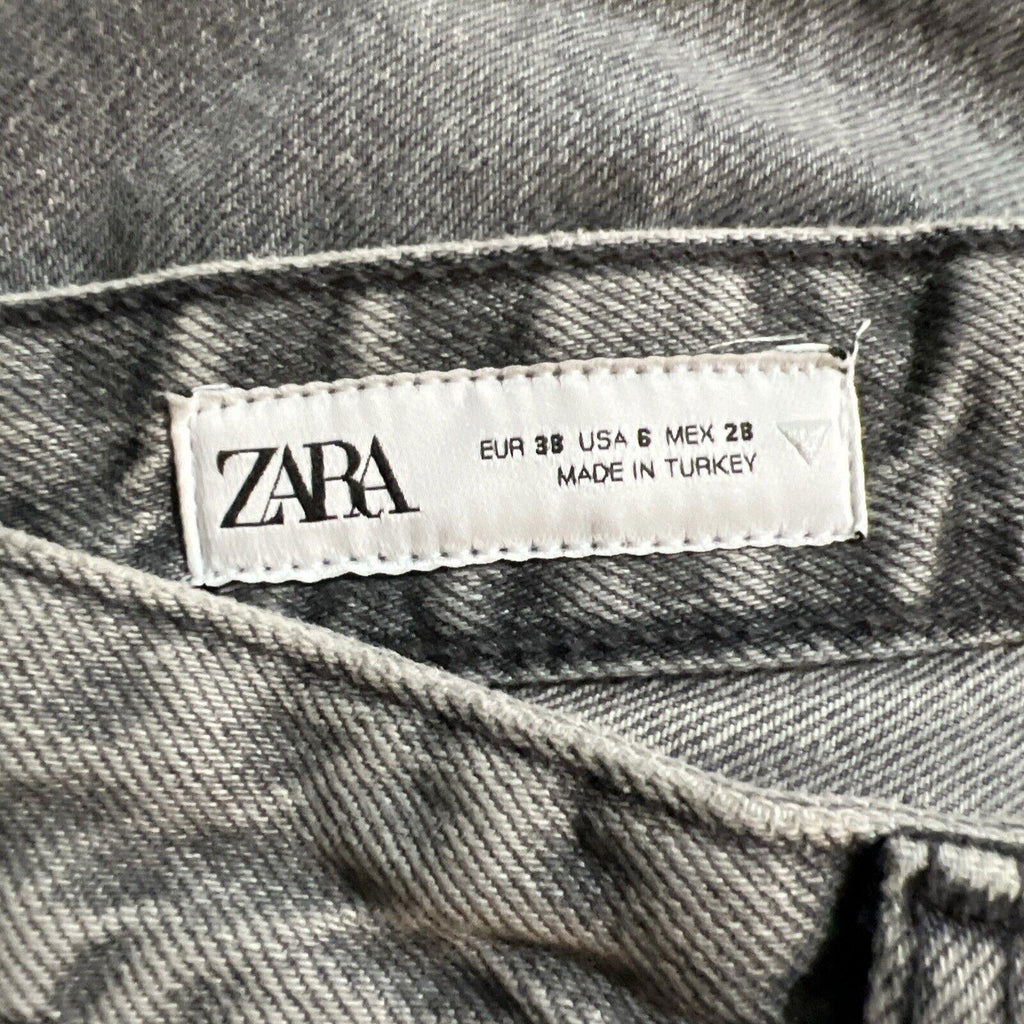 Zara Jeans Women's Size 6  Denim Gray  Cropped Frayed Edge