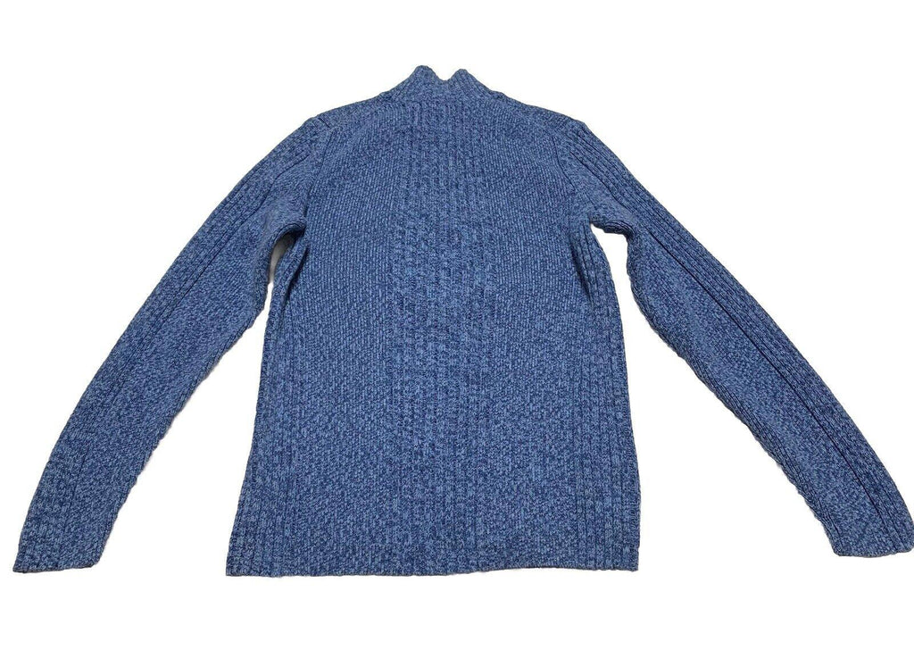 Express Women’s Sweater Small Turtleneck Ribbed Cable Knit Blue Marled