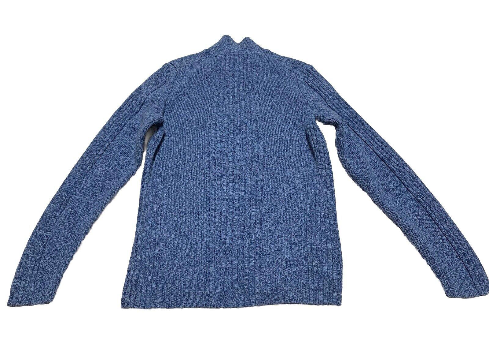 Express Women’s Sweater Small Turtleneck Ribbed Cable Knit Blue Marled