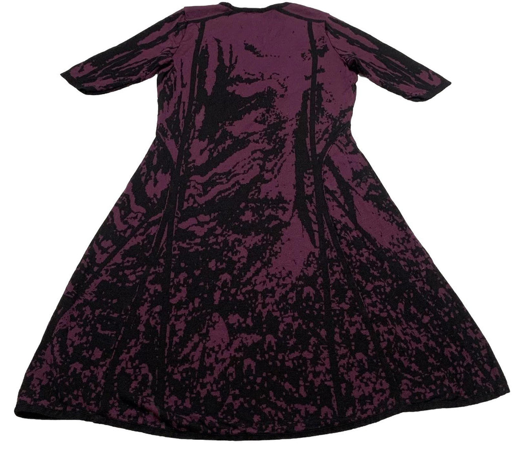Simply Vera Vera Wang Women’s Size S Purple Black Dress Abstract 3/4 Sleeve Knee