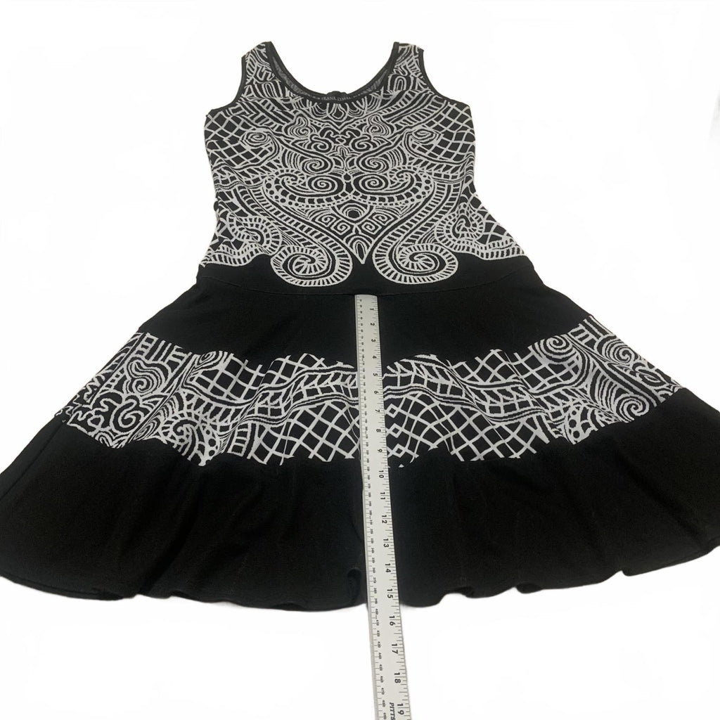 Frank Lyman Womens Size 8 Black White Patterned Sleeveless Dress