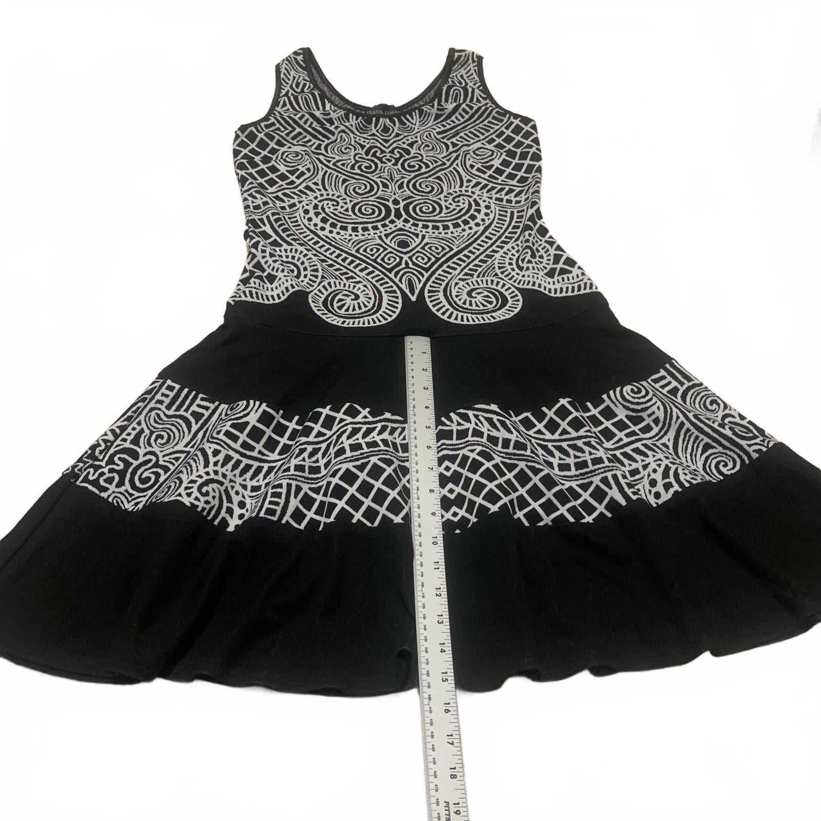 Frank Lyman Womens Size 8 Black White Patterned Sleeveless Dress
