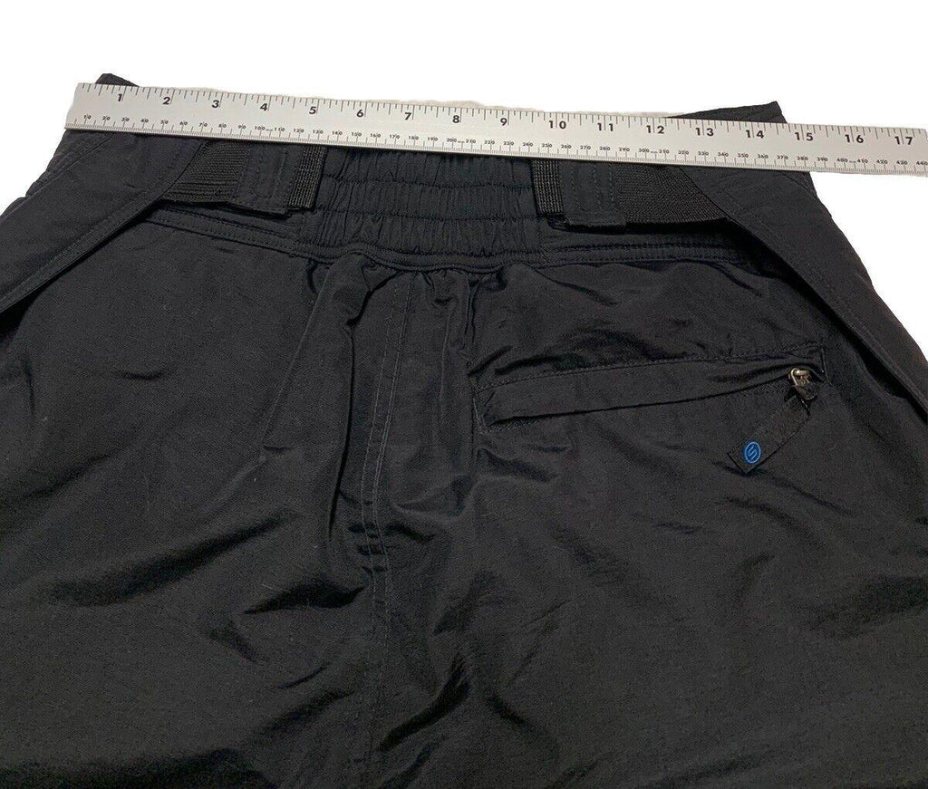 Slalom Snow Pants Men’s Size M Black Nylon Ankle Zip Pockets Ski Snowboard Storm