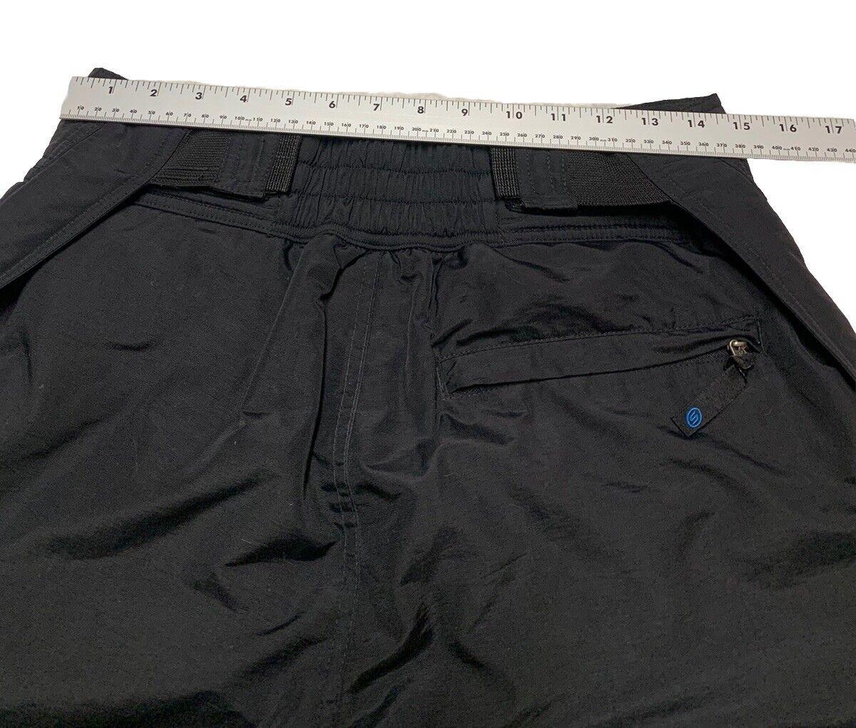 Slalom Snow Pants Men’s Size M Black Nylon Ankle Zip Pockets Ski Snowboard Storm