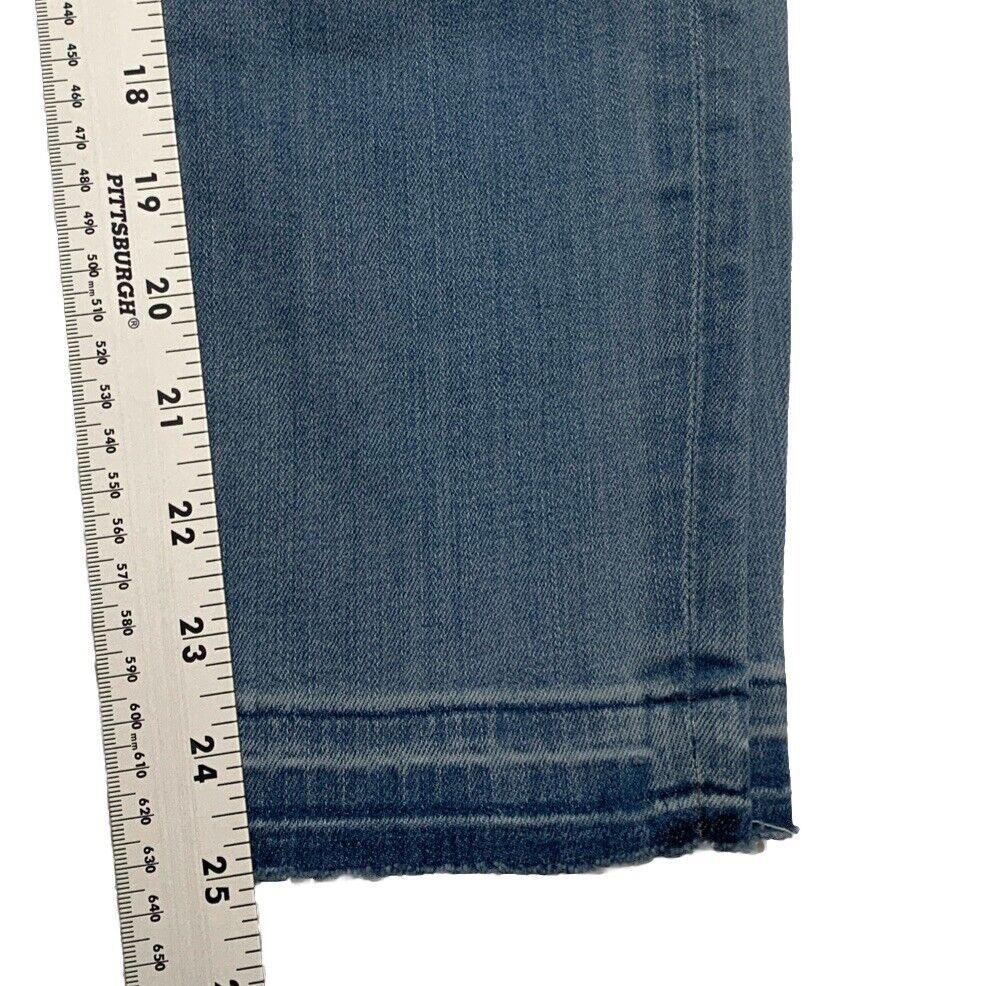 J. Crew Women's Jeans Size 27 Blue Light Wash Denim Skinny Crop Distress Raw Hem