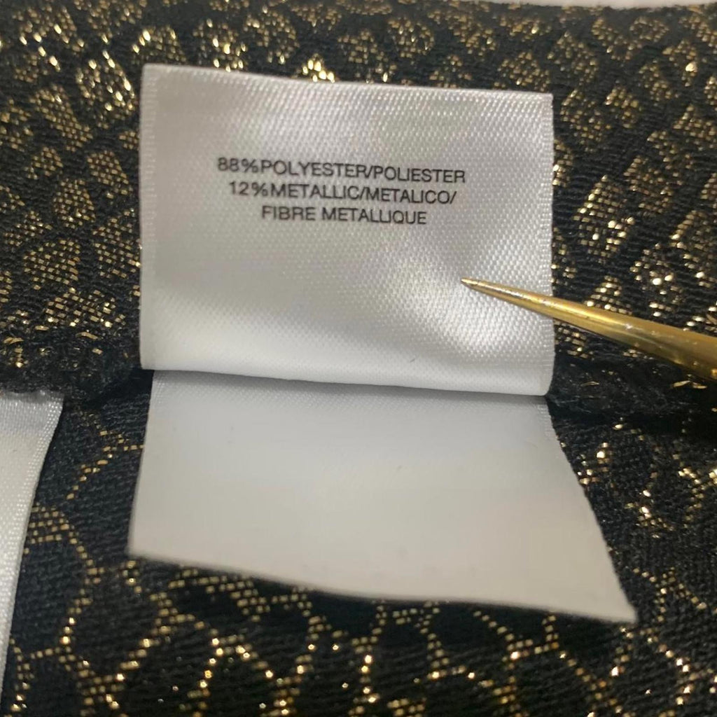 Anne Klein Womens Size 8 Metallic Gold Black Snake Skin Patterned Pants