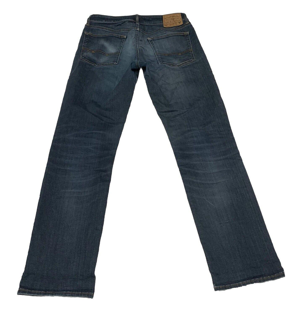 American Eagle Outfitters Straight Jeans Men's 32/34 Blue Dark Wash Flex Denim
