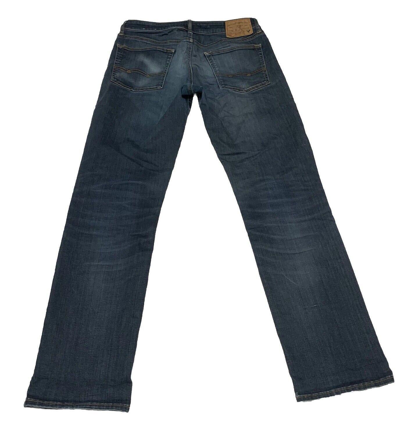 American Eagle Outfitters Straight Jeans Men's 32/34 Blue Dark Wash Flex Denim