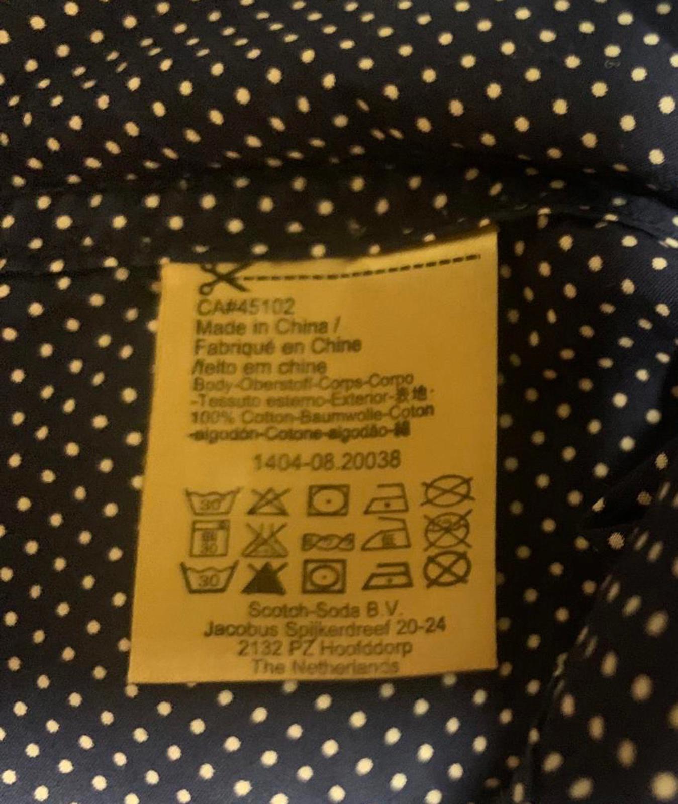 Scotch & Soda Navy Blue Polka Dot Button Up Shirt S