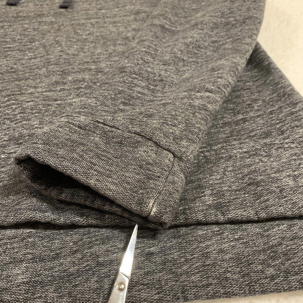 J Crew Hoodie Sweater Women's Size M Black Charcoal Sweatshirt Hem