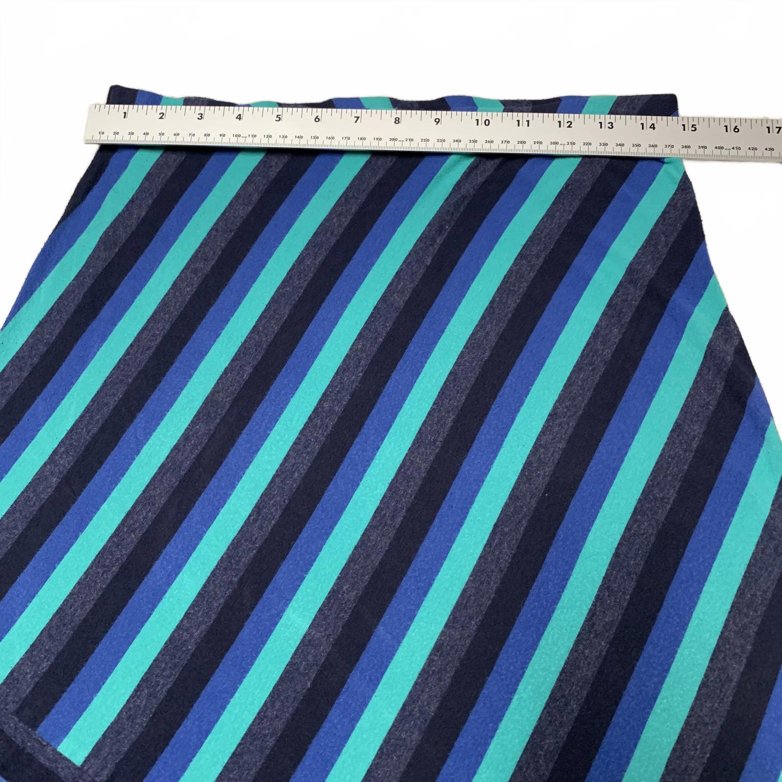 Vtg Matty M Womens Sz S Convertible Midi Skirt to Dress Blue Green Striped