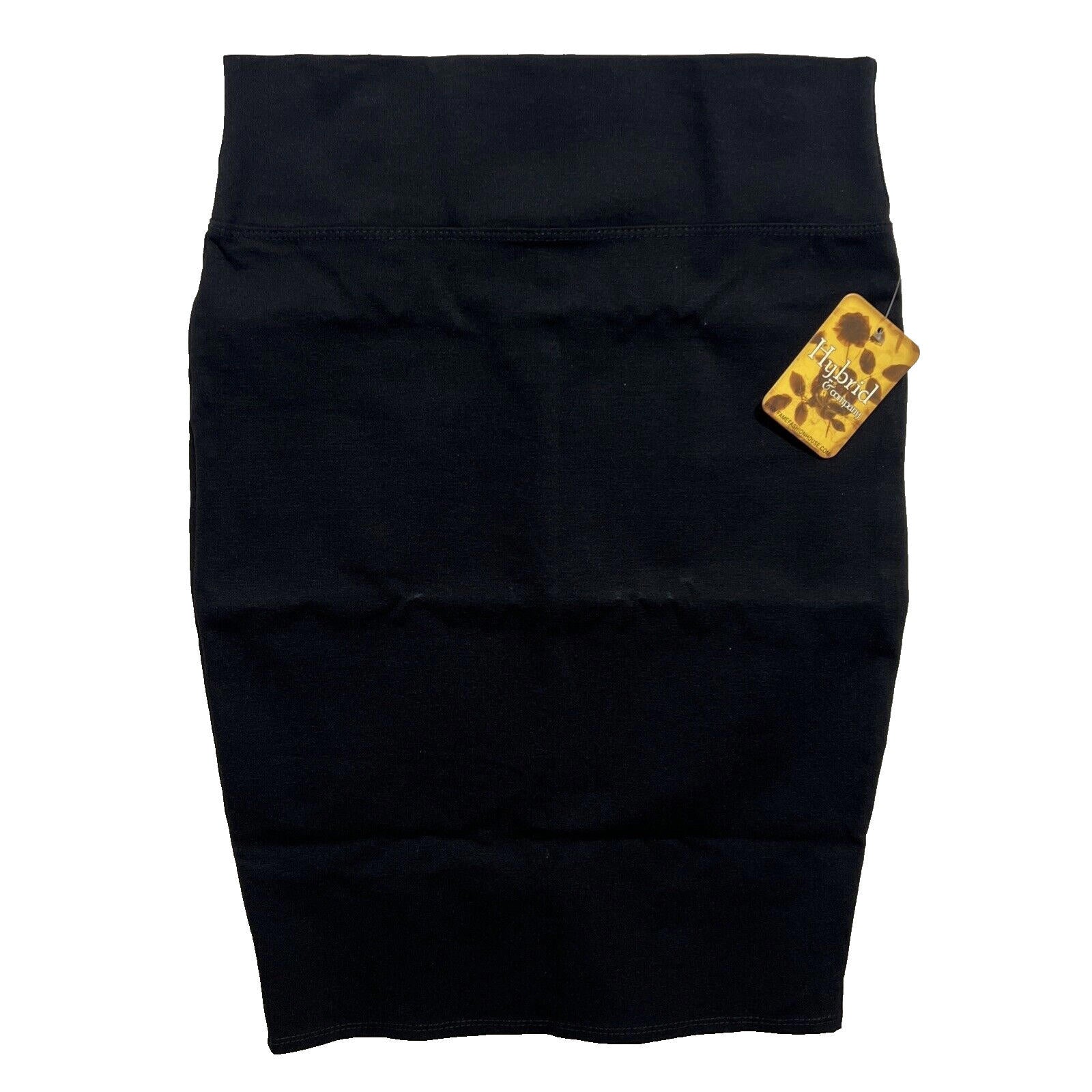 Hybrid & Company Women’s Large  Black Skirt Spandex Pencil Cut Work Office
