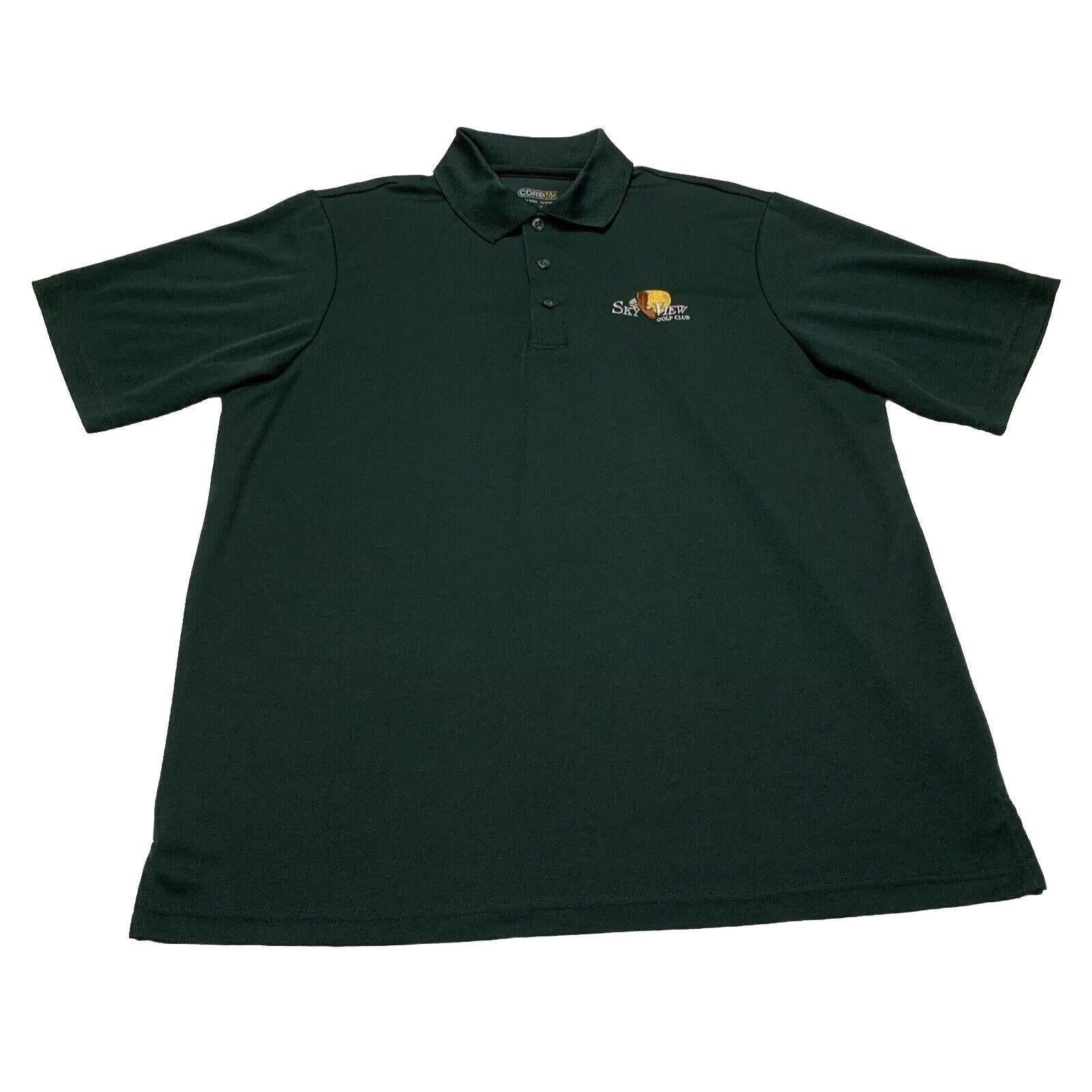 Core 365 Mens Sz Large Green Dri-Fit Polo Shirt Moisture Wicking Anti Microbial