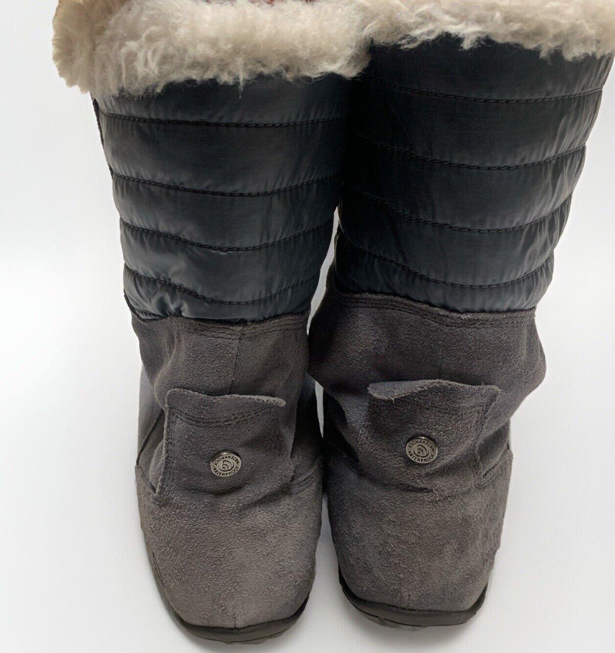 The North Face Women’s Sz 10 Gray Suede Faux Fur Prima Loft Winter Boots