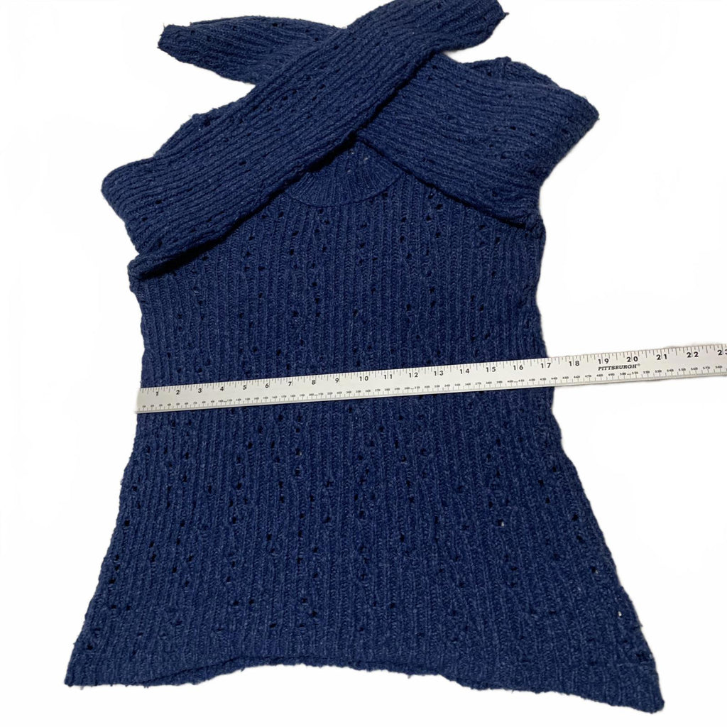 Free People Women's Size L Blue Pullover Long Sleeve Knit Sweater