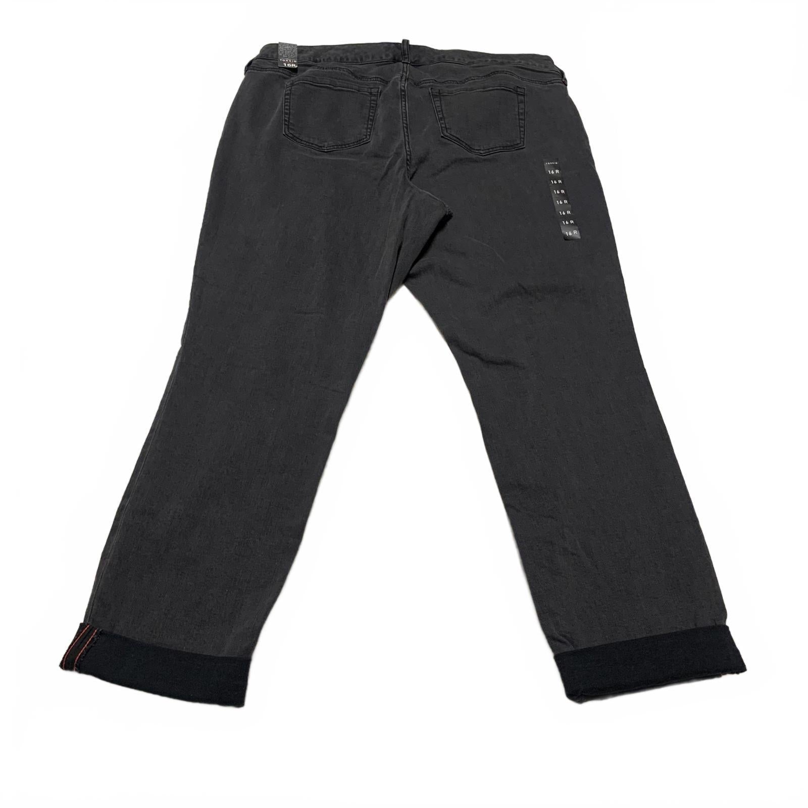 Torrid Premium Women's Sz 16R Black Floral Embroidered Boyfriend Jeans