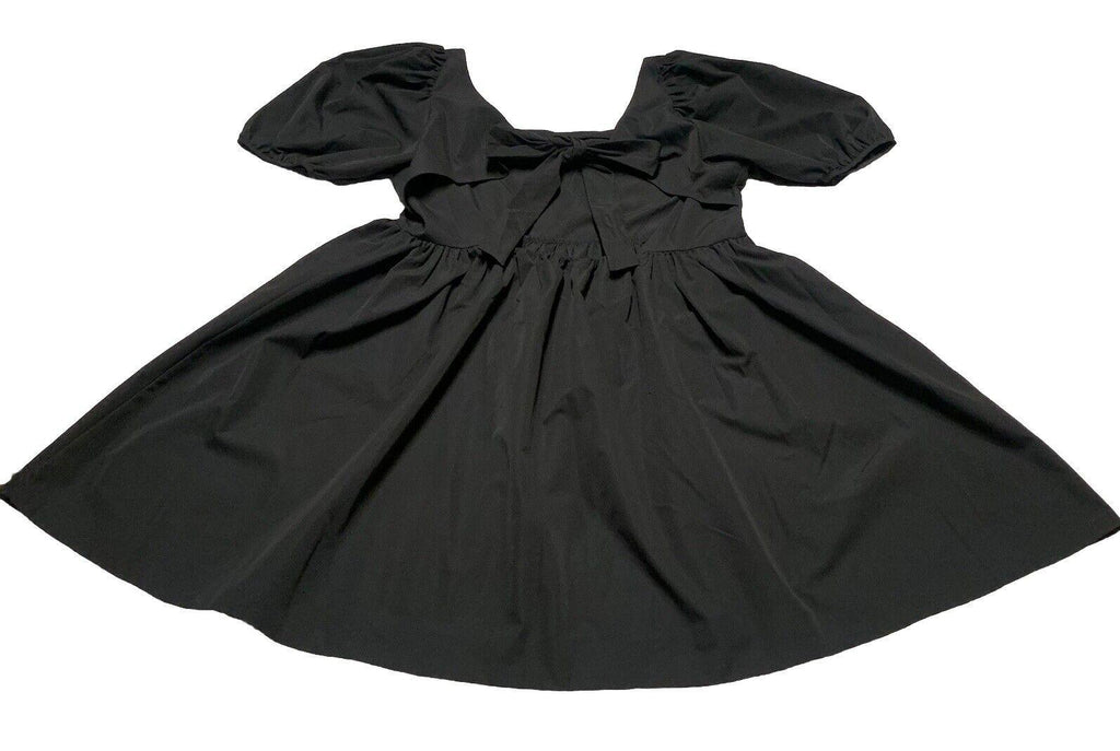 H&M Women’s Size Large Black Sun Dress Puff sleeve Vacation A-Line Cut