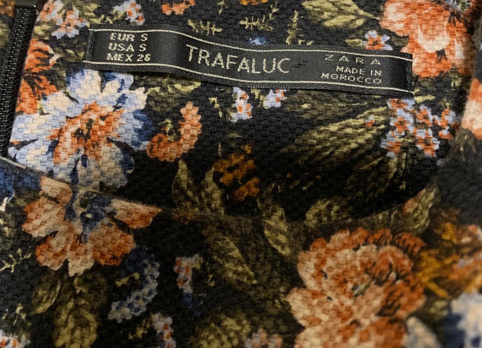 Zara Trafaluc Women's Size S Floral Dress Long Sleeve Y2K Retro