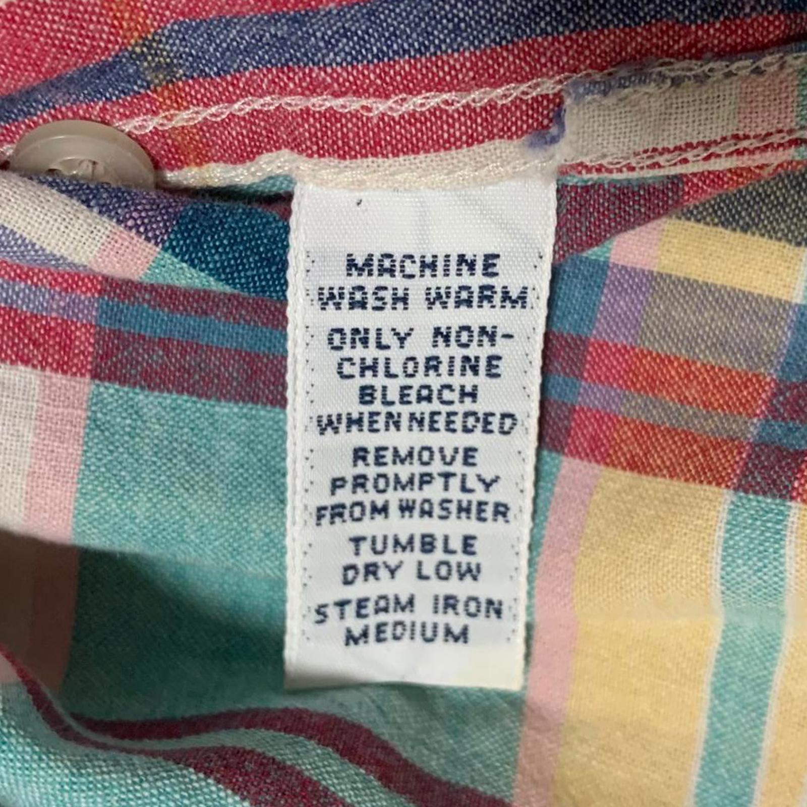 Ralph Lauren Pastel Plaid Short Sleeve Shirt L Cotton