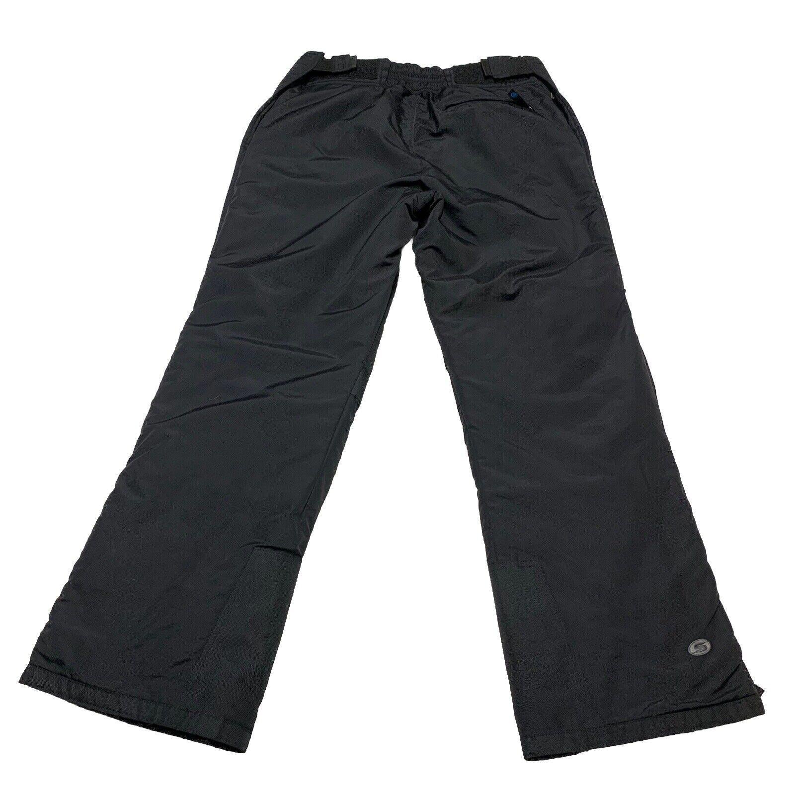 Slalom Snow Pants Men’s Size M Black Nylon Ankle Zip Pockets Ski Snowboard Storm
