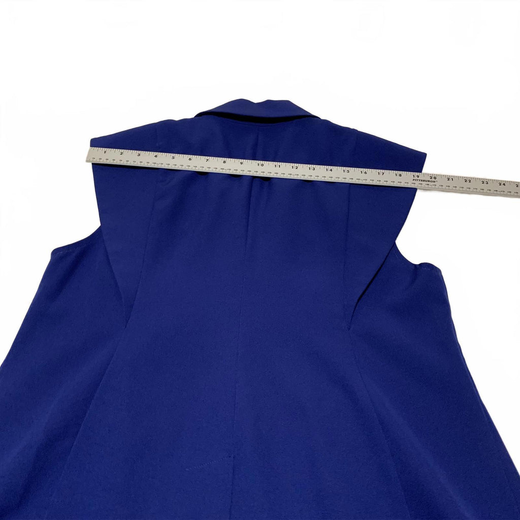 Tailored Women's Sleeveless Lined Royal Blue Blazer Jacket