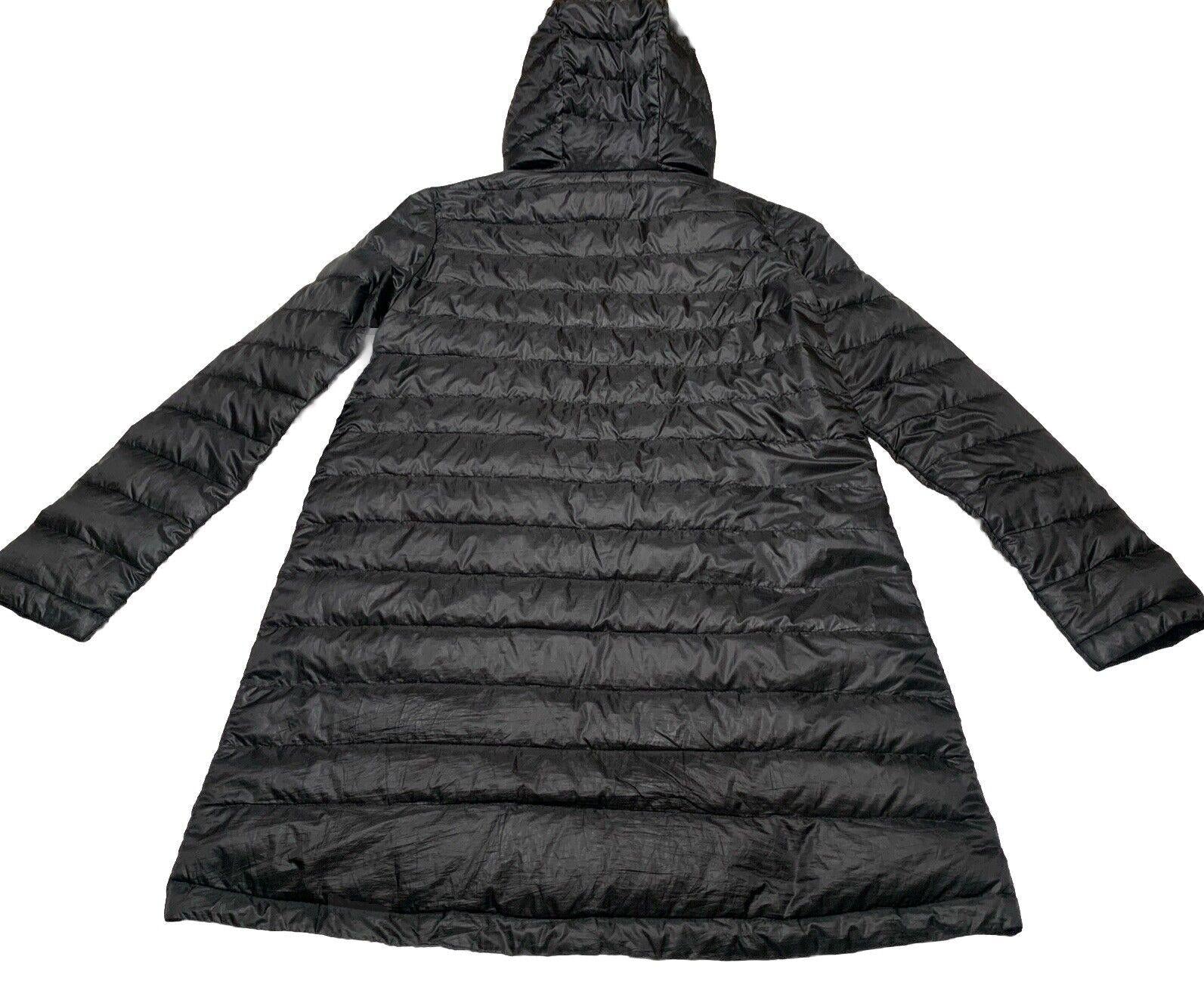 Zara Basic Women’s X-Small Black Lightweight Packable Puffer Long Hooded Jacket