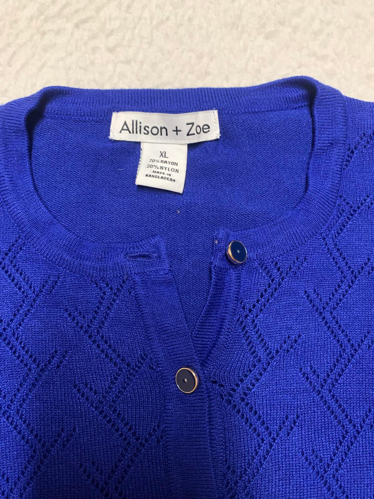 Allison + Zoe Women's  Size XL Blue Cardigan