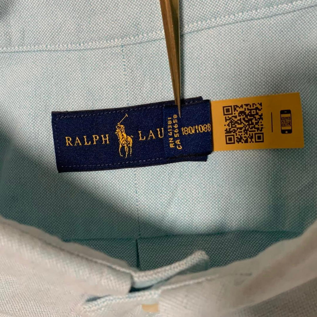 Ralph Lauren Men's 2XB Light Teal Short Sleeve Button Shirt