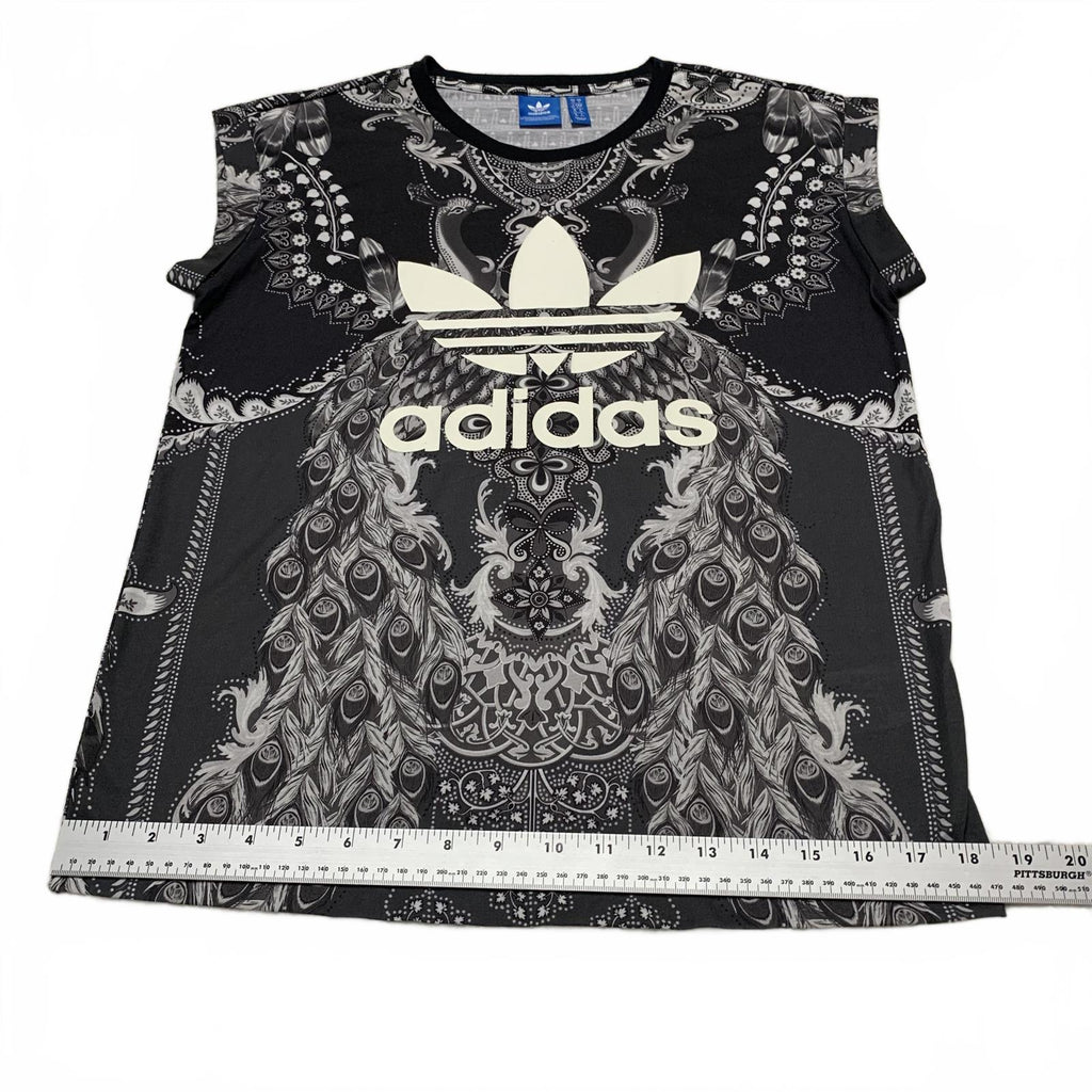 Adidas Sz S Black T Shirt  Paisley Feather Graphic Logo  Design