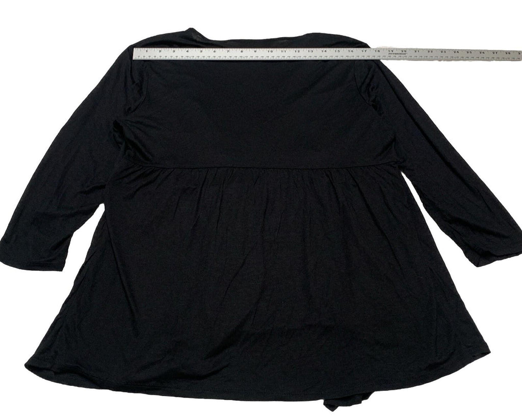 Style & Co Women’s PXL Black White Layered Tunic Top Belt Boho Festive