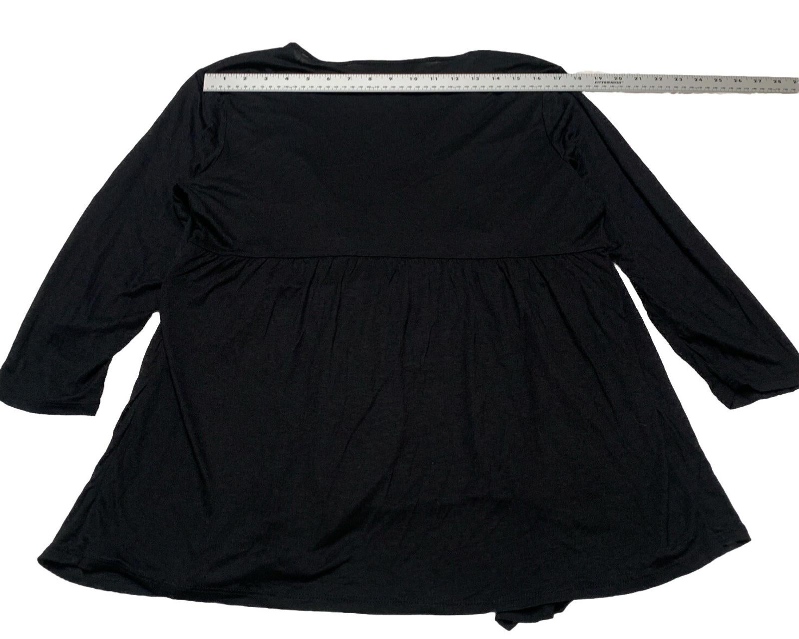 Style & Co Women’s PXL Black White Layered Tunic Top Belt Boho Festive