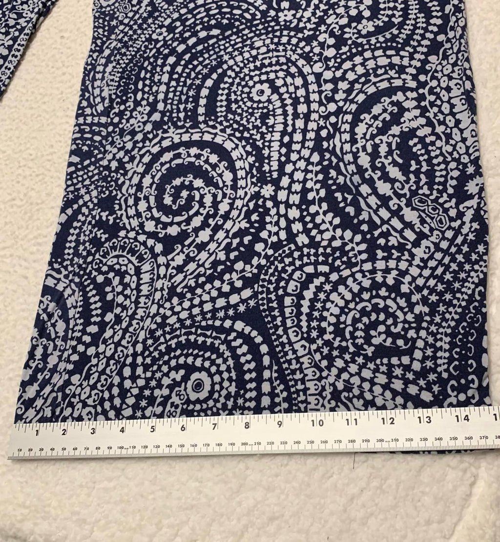 Charter Club Weekend Women's 3X Navy Abstract Print Wide-Leg Pants W41