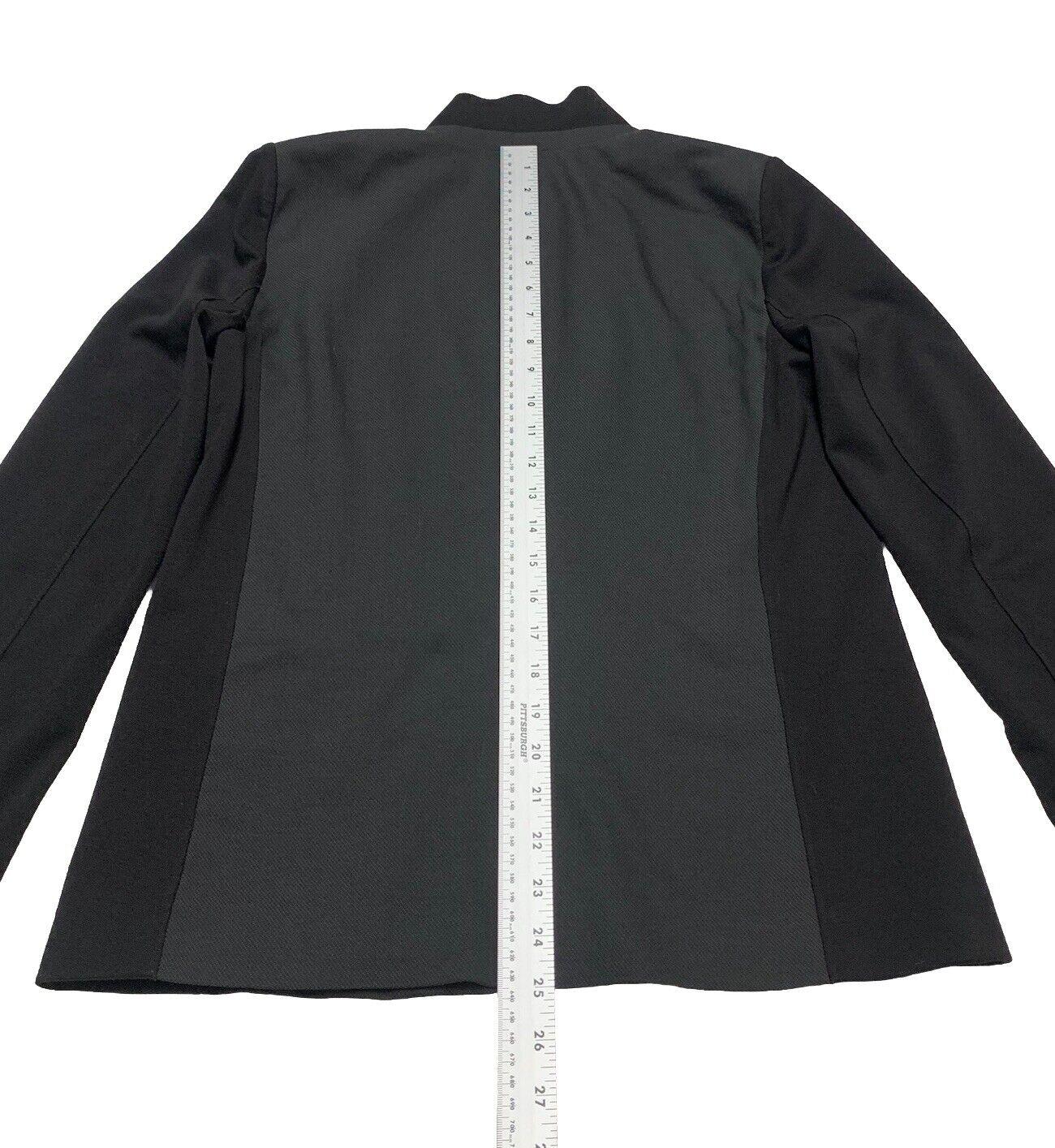 Tahari Knit Blazer Dual Texture Women Size 4 Jacket Black Gray