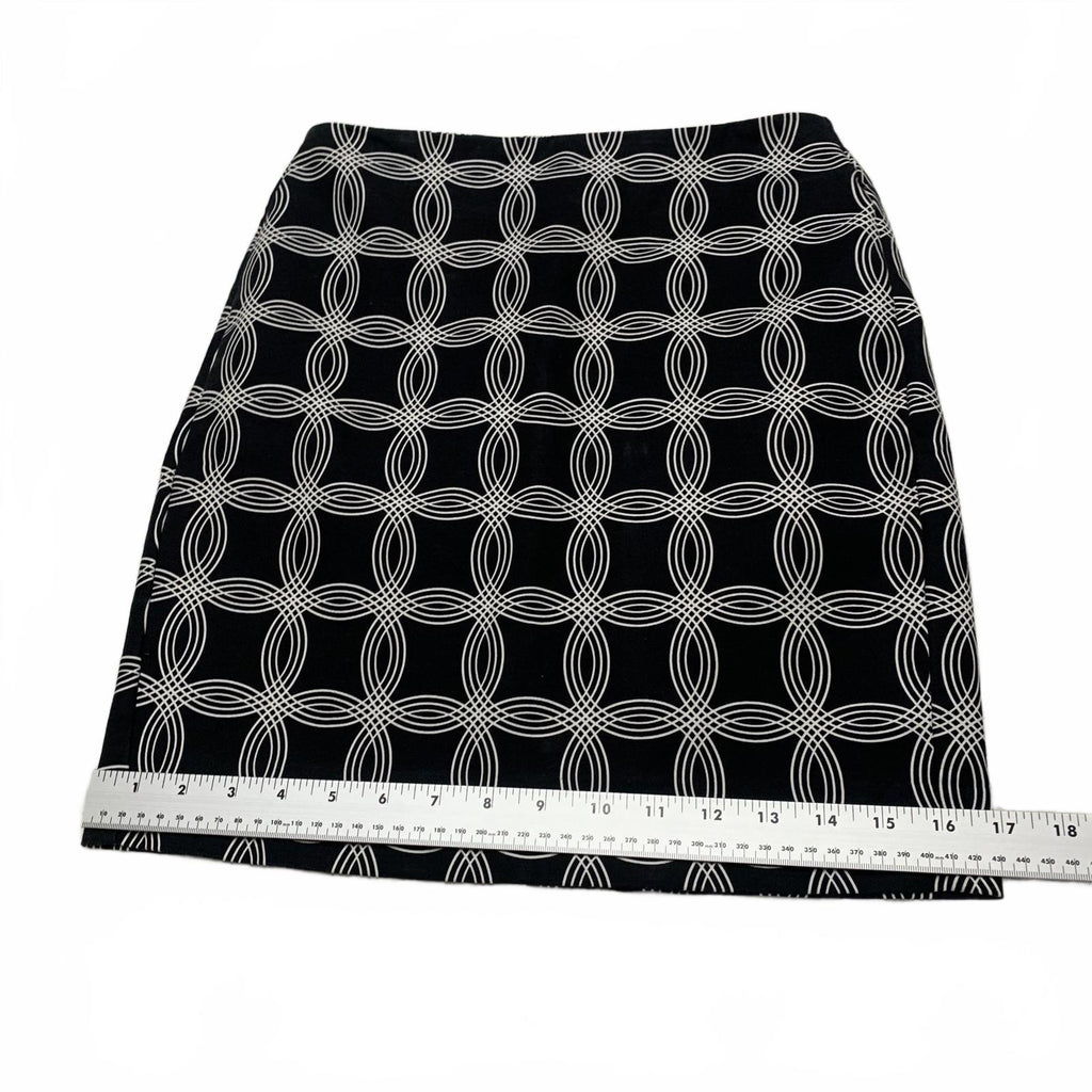 Banana Republic Womens Size 0 Black White Geometric Pattern Mini Skirt W26