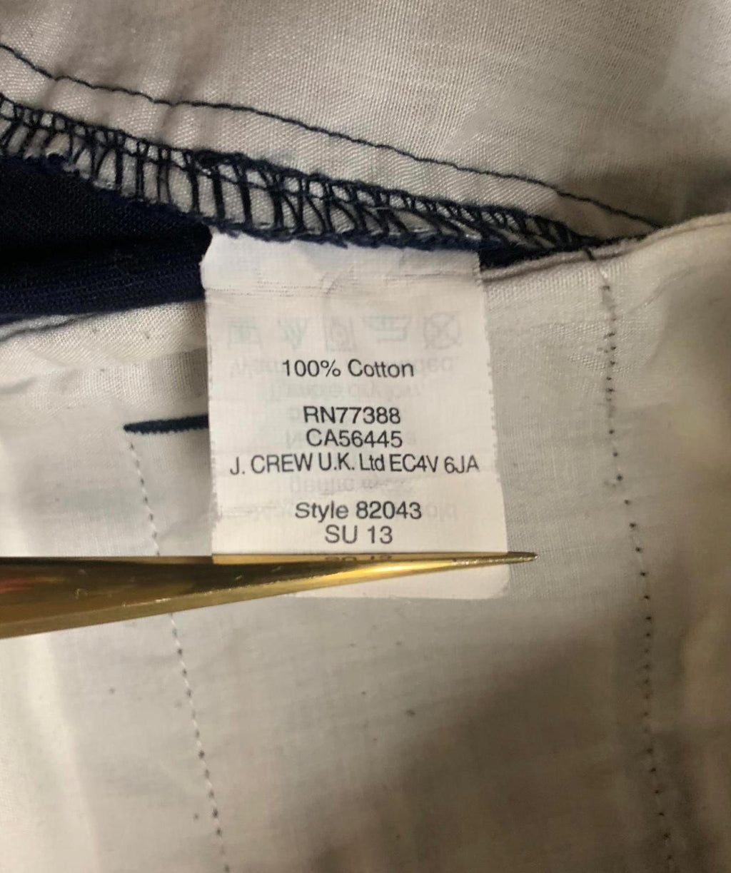 J.Crew Womens Chino Shorts Sz 2 Navy Blue W30.5 Cotton
