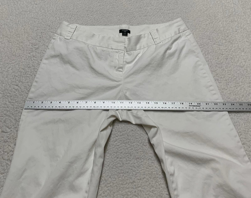J. Crew Women’s Size 14 White Wide-Leg Cropped Pants City Fit