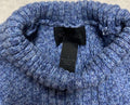 Express Women’s Sweater Small Turtleneck Ribbed Cable Knit Blue Marled
