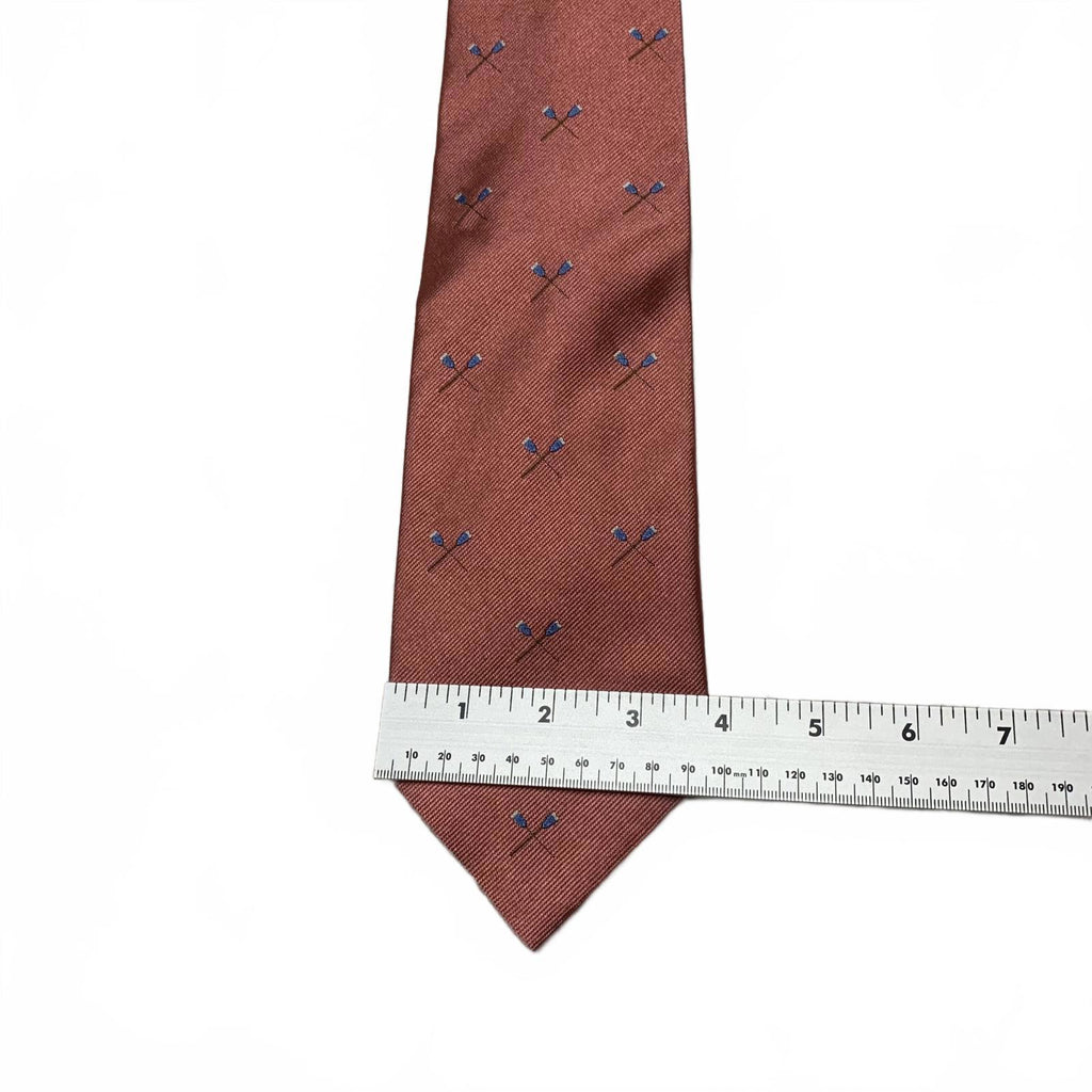 Brooks Brothers Men's OSFA Dusty Rose Silk Tie Blue Pattern USA